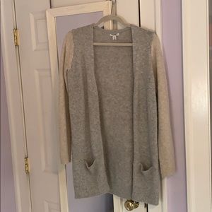 Knee length gray cardigan